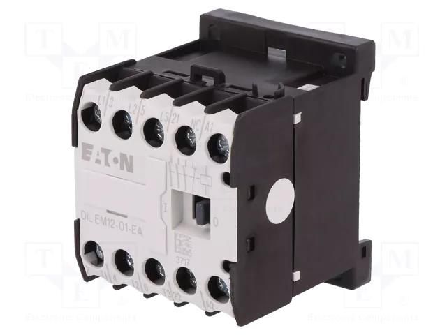 Contactor: 3-pole; NO x3; Auxiliary contacts: NC; 230VAC; 12A EATON ELECTRIC DILEM12-01-230-E