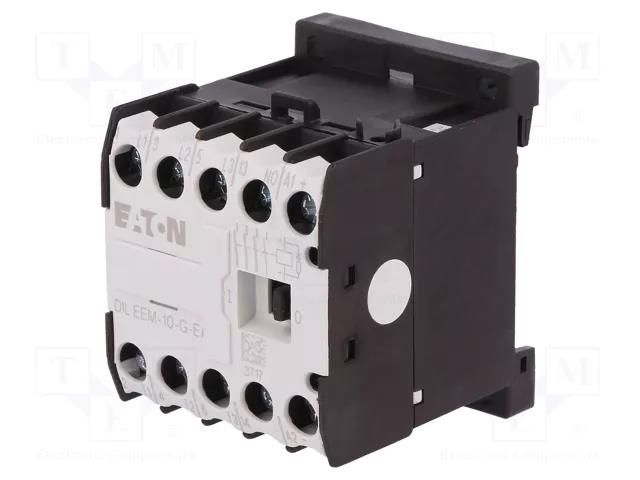 Contactor: 3-pole; NO x3; Auxiliary contacts: NO; 24VDC; 6.6A; 3kW EATON ELECTRIC DILEEM-10-G-24DC-E