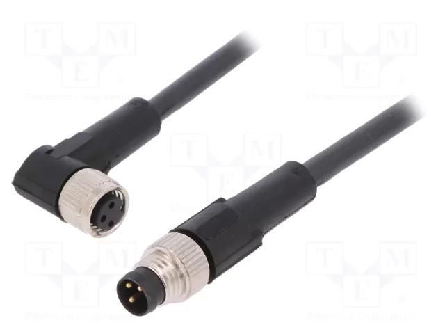 Cable: for sensors/automation; M8; PIN: 3; 2m; plug; 60VAC; 4A; PUR LAPP 22260213