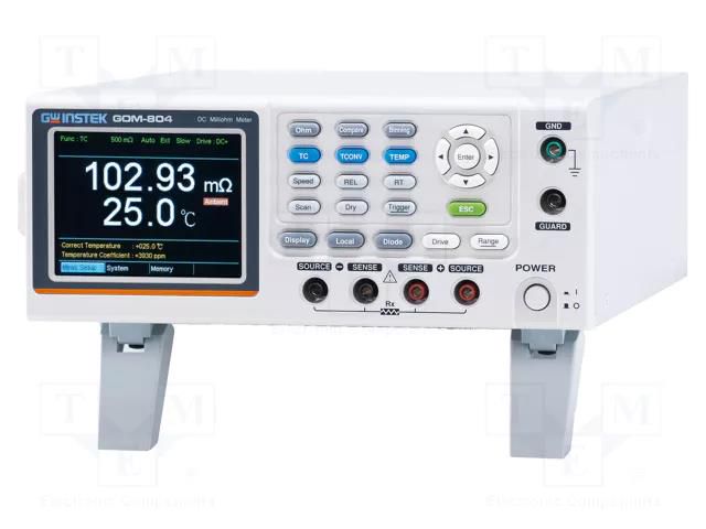 Milli-ohm meter; LCD TFT 3,5"; 320x240; Temp: -50÷399.9°C GW INSTEK GOM-804