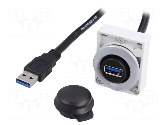 USB socket; 30mm; RMQ-Titan; Ø30.5mm; IP20; Len: 0.6m; USB 3.0 A/A EATON ELECTRIC M30C-FUSB-60