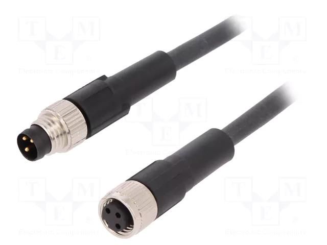 Cable: for sensors/automation; M8; PIN: 3; 2m; plug; 60VAC; 4A; PUR LAPP 22260209