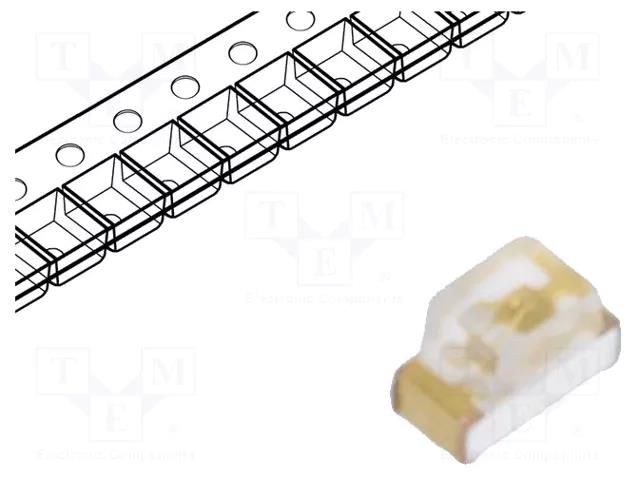 LED; SMD; 0603; blue; 40÷100mcd; 1.6x0.8x1.1mm; 130°; 20mA; λd: 465nm KINGBRIGHT ELECTRONIC KP-1608QBC-D