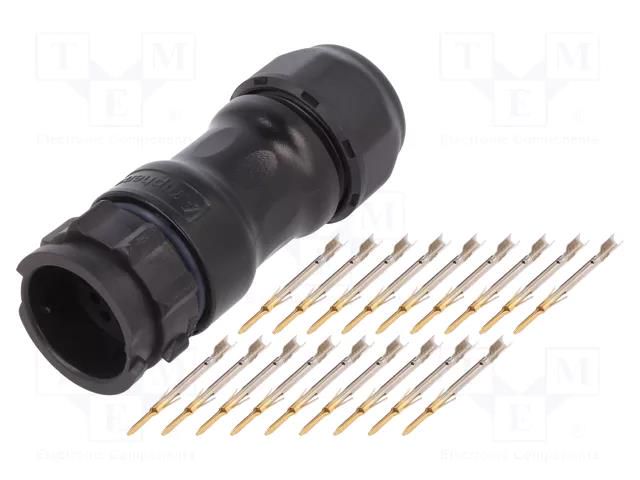 Connector: circular; plug; for cable; PIN: 18; male; with contacts AMPHENOL LTW DD-18BMMA-QL8MP0