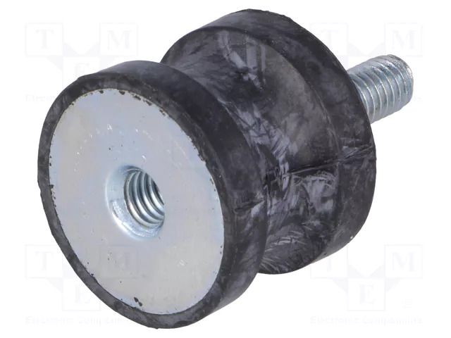 Vibration damper; M6; Ø: 25mm; rubber; L: 20mm; Thread len: 18mm ELESA+GANTER DVC2-434096