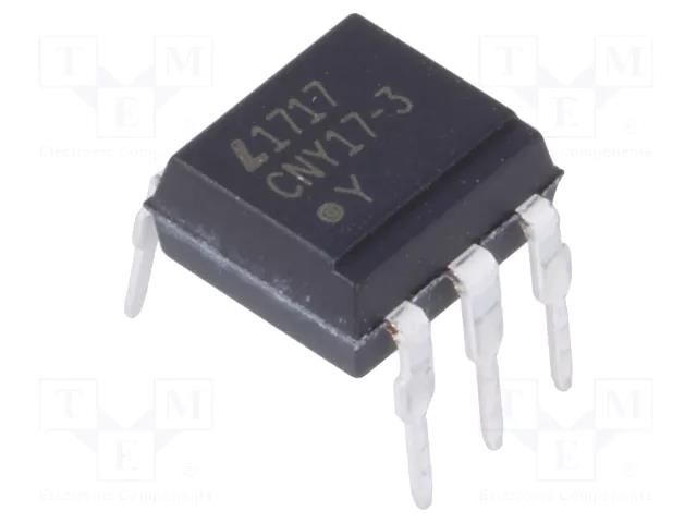 Optocoupler; THT; Ch: 1; OUT: transistor; Uinsul: 5kV; Uce: 70V; DIP6 LITEON CNY17-3-LIT