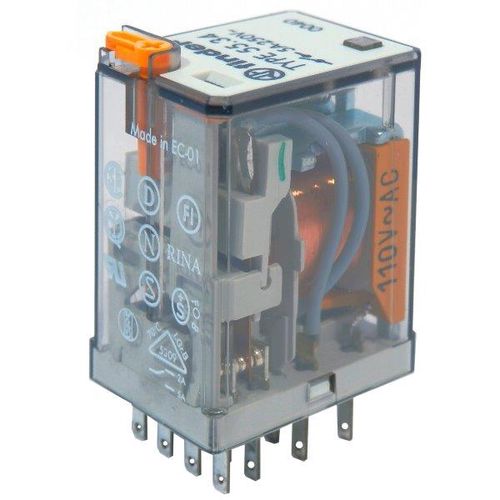 Miniature general purpose relay, 110V AC (50/60 Hz), 4CO, 7A, contacts AgNi 55.34.8.110.0040 8012823077017