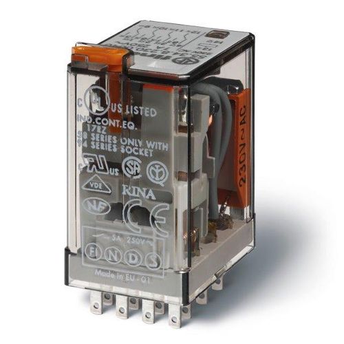 Miniature general purpose relay, 230V AC (50/60 Hz), 4CO, 7A, contacts AgNi 55.34.8.230.0040 8012823077024