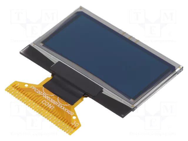 Display: OLED; graphical; 1.28"; 128x64; Dim: 34.5x23x1.65mm; white DISPLAY ELEKTRONIK DEP128064D-W