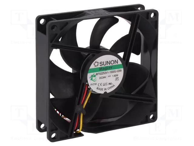 Fan: DC; axial; 24VDC; 92x92x25mm; 87.5m3/h; 34dBA; Vapo; Out: F type SUNON MF92252V1-G99