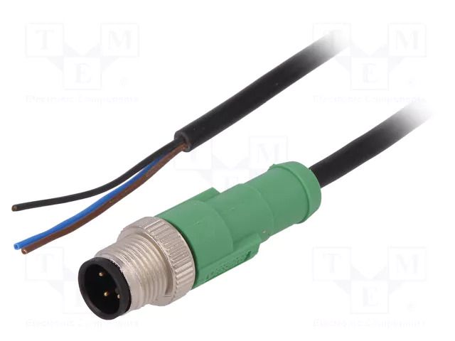 Cable: for sensors/automation; M12; PIN: 3; straight; 3m; plug; 4A PHOENIX CONTACT 1414435