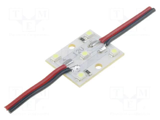 LED; blue; 0.48W; 120°; No.of diodes: 5; 27x22mm; 12VDC OPTOFLASH OF-LED5PLCC2-B