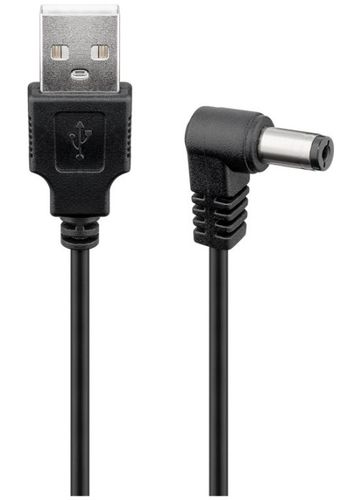 DC maitinimo kabelis USB A - 2.5x2.1mm 5V 1A  juodas Goobay 55158 4040849551581
