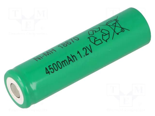 Re-battery: Ni-MH; 4/3A,4/3R23; 1.2V; 4500mAh; Ø18x67mm JJJ ACCU-4/3A-4500JJJ