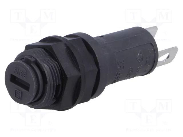 Fuse holder; 5x20mm; 10A; on panel; black; FPG2; 250VAC; UL94V-0 SCHURTER 3101.0020