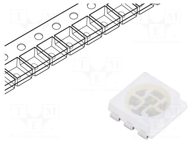 LED; blue; SMD; 5050,PLCC6; 3lm; 810÷1250mcd; 2.8÷3.6VDC; 120°; 60mA FORYARD FYLS-5050NUBC