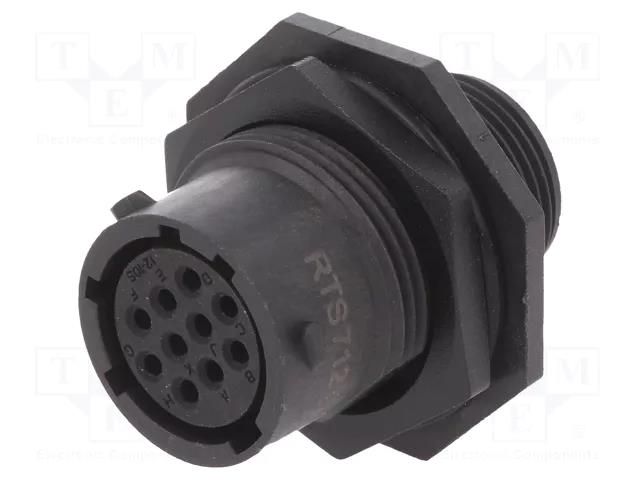 Connector: circular; socket; for panel mounting,front side nut AMPHENOL RTS712N10S03