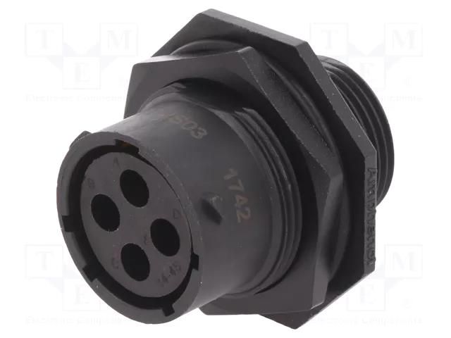 Connector: circular; socket; for panel mounting,front side nut AMPHENOL RTS714N4S03