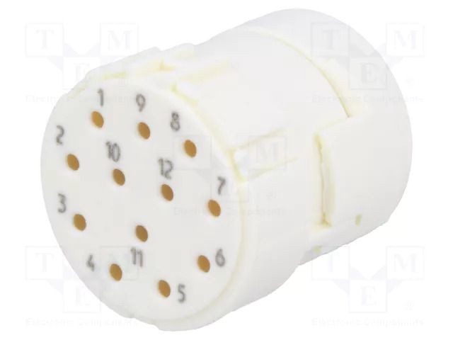 Connector: M23; contact insert; PIN: 12; female; crimped; 8A; 200V HARTING 09151123101