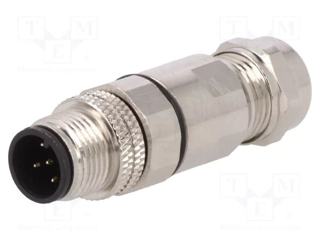 Connector: M12; plug; PIN: 5; male; 60V; IP67; soldering; for cable BULGIN MBNI12FIM05ASCPG7