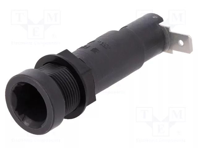 Fuse holder; 5x20mm,6.3x32mm; 10A; on panel; black; FEU; 250VAC SCHURTER 0031.1693