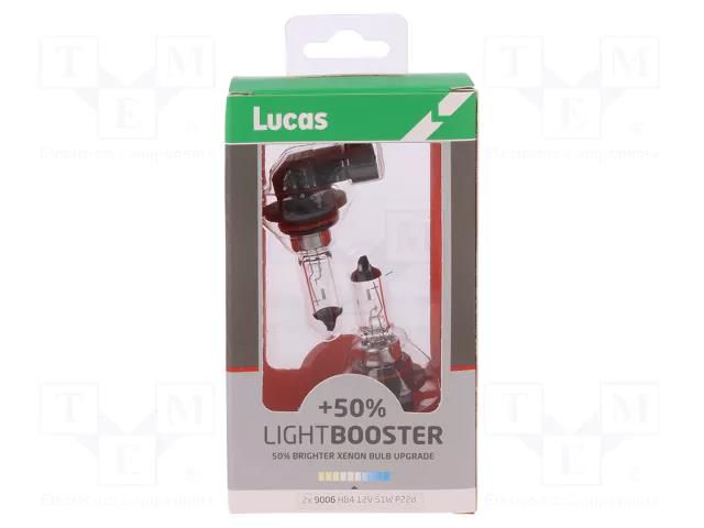 Filament lamp: automotive; P22d; white-blue; 12V; 51W; XENON +50% LUCAS LLX9006XLPX2