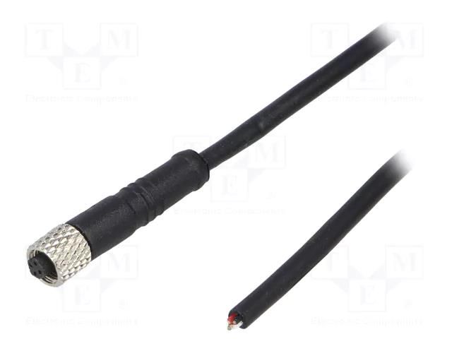Connector: M5; plug; female; cables; PIN: 4; 1A; straight; IP67; 60V BULGIN PXPTPU05FBF04AC010