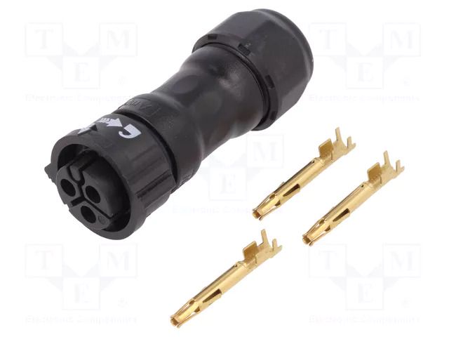 Connector: circular; plug; for cable; PIN: 3; female; with contacts AMPHENOL LTW CC-03BFFA-QL8LPP