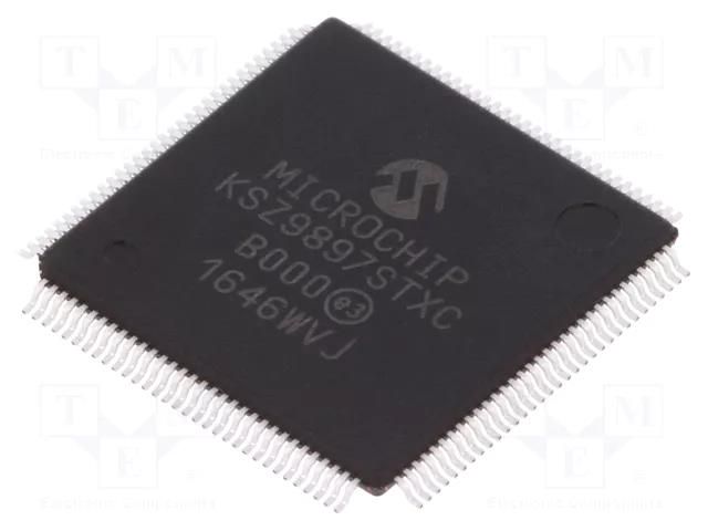 IC: interface; Ethernet transceiver; 10/100/1000Base-T; TQFP128 MICROCHIP TECHNOLOGY KSZ9897STXC