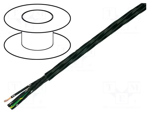 Wire; HELUFLON® FEP-6Y; 3G1mm2; stranded; Cu; FEP; black; 600V HELUKABEL FEP-6Y/3X1