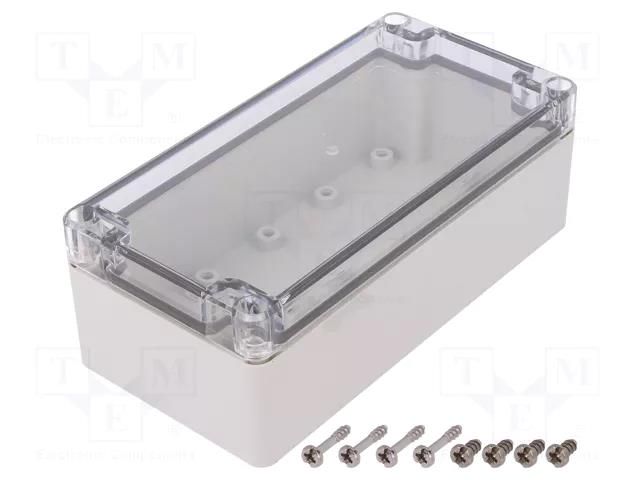 Enclosure: multipurpose; X: 80mm; Y: 160mm; Z: 55mm; EURONORD; grey FIBOX PCT081606