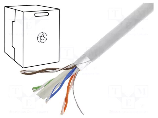 Wire; F/UTP; 4x2x0.57mm; 6; wire; Cu; Insulation: PVC; grey; 305m VCOM F/UTP6-SCU.305
