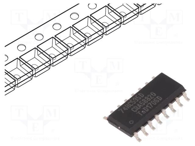 IC: digital; CMOS; SMD; SO16; HC; -40÷125°C; 2÷6VDC; reel,tape NEXPERIA 74HC595D.118