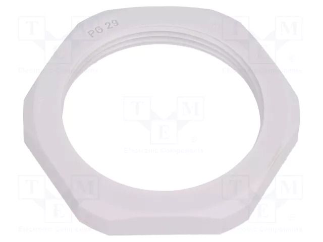 Nut; PG29; polyamide; Thk: 7mm; Spanner: 46mm; grey; Thread: PG HUMMEL HUMMEL-1262290011
