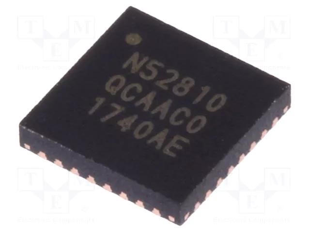 IC: SoC; QFN32; 24kBRAM,192kBFLASH; Bluetooth: 5.0,BLE; 1.7÷3.6VDC NORDIC SEMICONDUCTOR NRF52810-QCAA-T