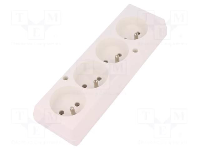 Connector: AC supply; female; splitter; 2P+PE; 250VAC; 16A; white JONEX TX-GN-470BI