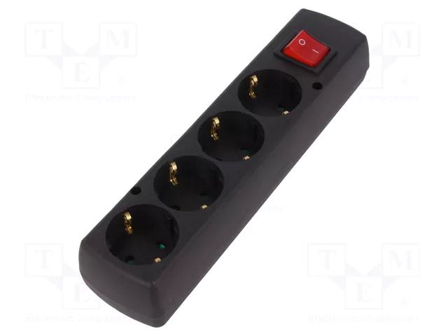 Connector: AC supply; female; splitter; 2P+PE; 250VAC; 16A; black JONEX TX-GN-470SWSCZ