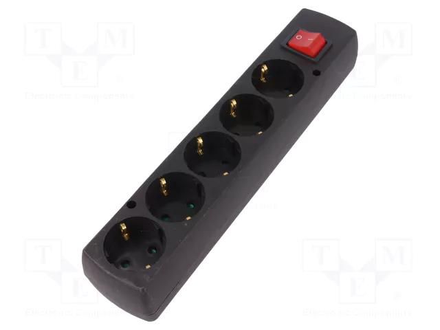 Connector: AC supply; female; splitter; 2P+PE; 250VAC; 16A; black JONEX TX-GN-570SWSCZ