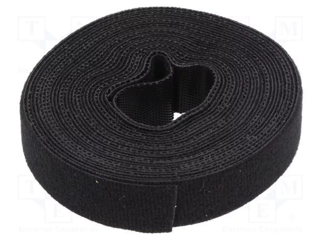 Hook and loop fastener; L: 4m; W: 16mm; black; reel LOGILINK PC-KAB0050
