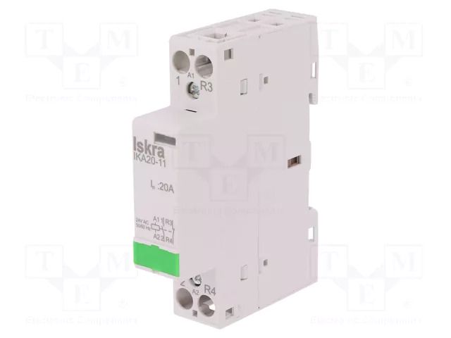 Contactor: 2-pole installation; 20A; 24VAC; NC + NO; IKA ISKRA IKA20-11/24V