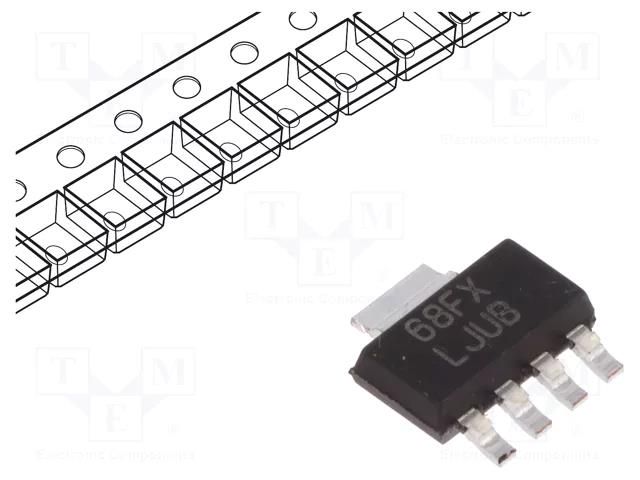 IC: voltage regulator; LDO,adjustable; 1.25÷9V; 0.5A; SOT223-5 TEXAS INSTRUMENTS LP38693MP-ADJ/NOPB