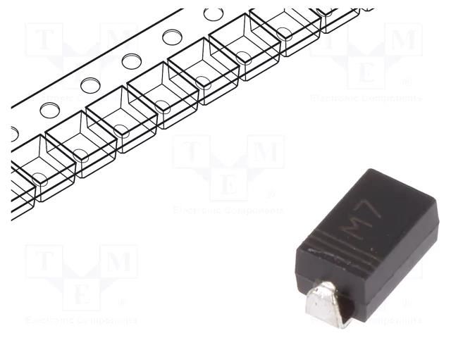 Diode: rectifying; SMD; 1kV; 1A; SMAJ; Ufmax: 1.1V; Ifsm: 30A LUGUANG ELECTRONIC M7-LGE