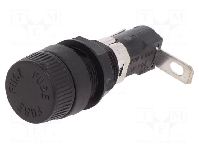 Fuse holder; 5x20mm; 16A; 250V; on panel; Leads: angled; -40÷85°C LITTELFUSE 03450623H