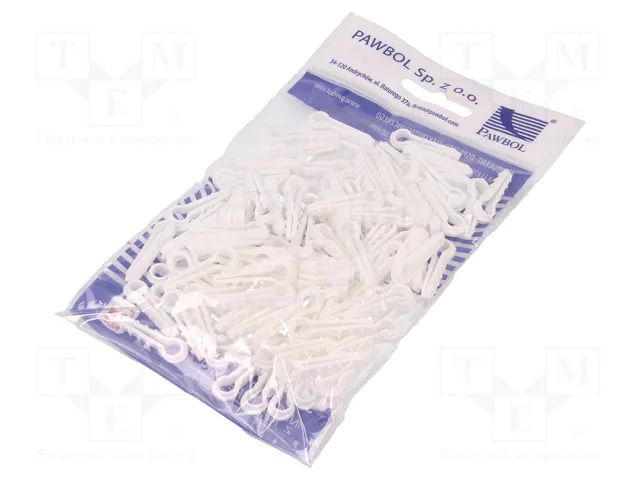 Holder; white; on round cable; 100pcs; USMO 6; 6mm PAWBOL PW-H.7309