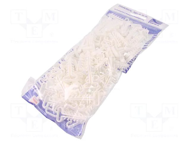 Holder; white; for flat cable,YDYp 4x2,5; 100pcs; USMP 4; 6÷7mm PAWBOL PW-H.7315