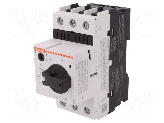 Motor breaker; 230÷690VAC; for DIN rail mounting; 0.63÷1A; IP20 LOVATO ELECTRIC SM1R0100