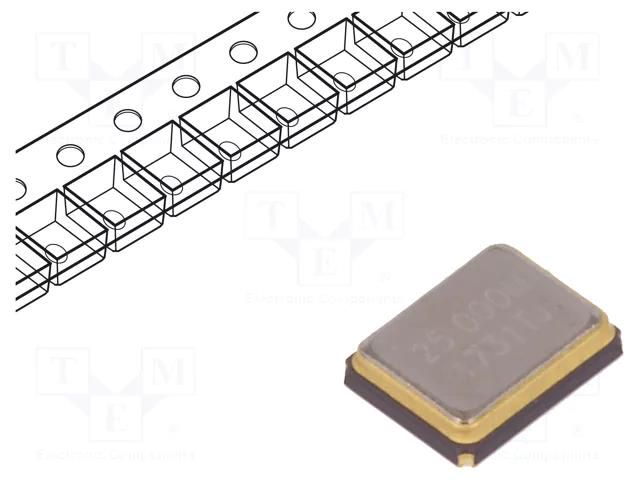 Resonator: quartz; 25MHz; 8pF; SMD; 3.2x2.5x0.8mm IQD FREQUENCY PRODUCTS 25.00M-IQXC-180A