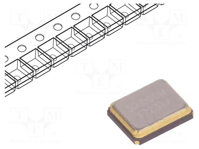 Resonator: quartz; 30MHz; 8pF; SMD; 3.2x2.5x0.8mm IQD FREQUENCY PRODUCTS 30.00M-IQXC-180A