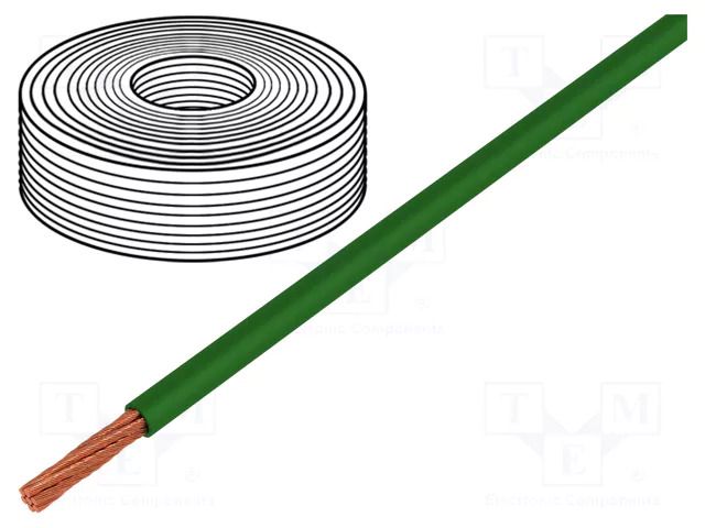 Wire; LifY; 1x2.5mm2; stranded; Cu; PVC; green; 450V,750V; -15÷80°C HELUKABEL LIFY-2.50MM2-GN
