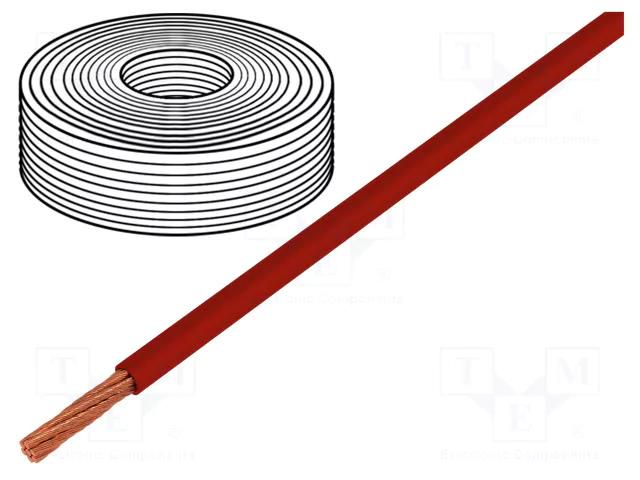 Wire; LifY; 1x25mm2; stranded; Cu; PVC; red; 450V,750V; -15÷80°C HELUKABEL LIFY-25.0MM2-RT